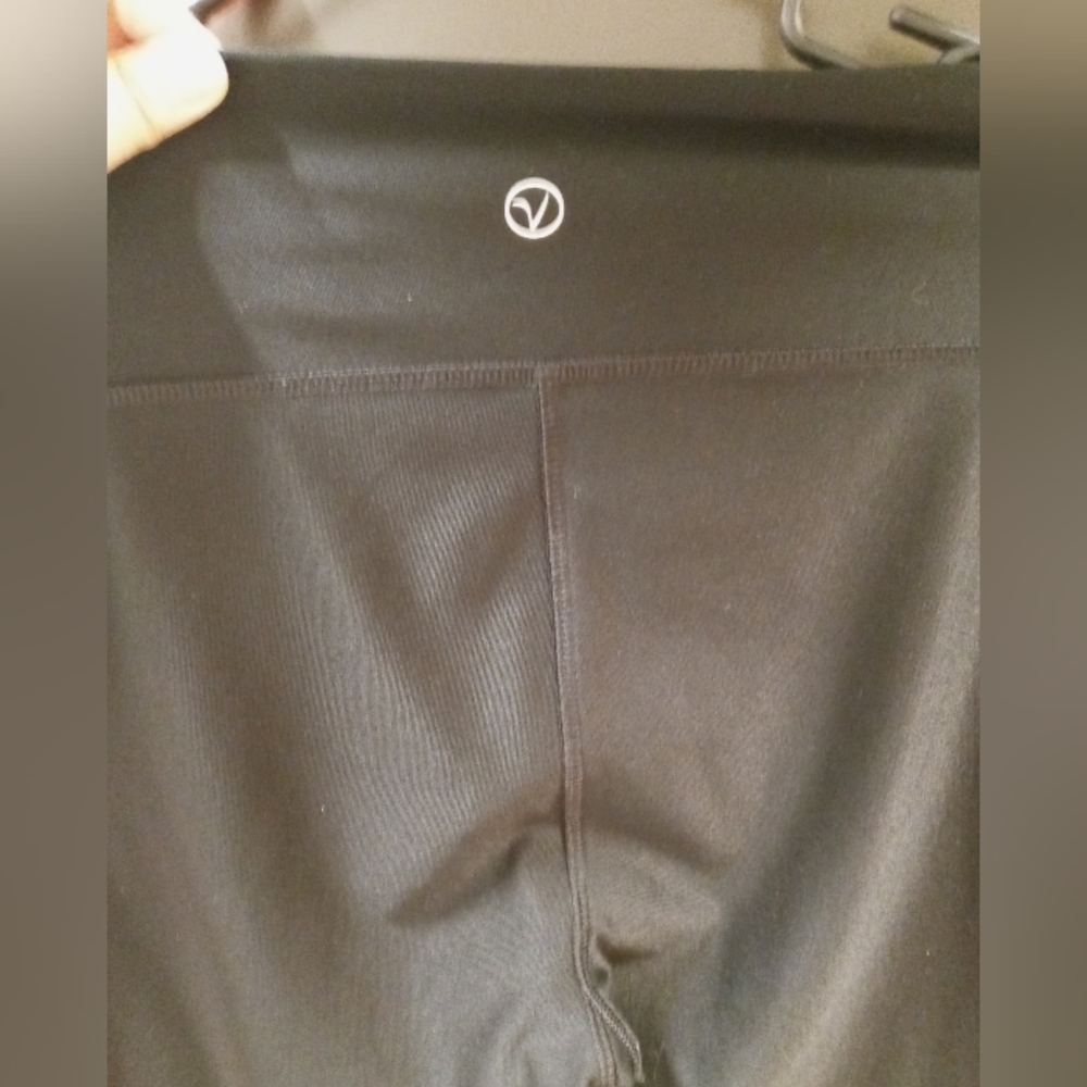VOGO Athletica Women's Leggings - Black with Pink Accents Size M 2 Pockets - Picture 4 of 6